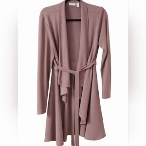 Boho Mauve Cardigan Duster Tie Waist Flowey Cottagecore Whimsigoth Layer